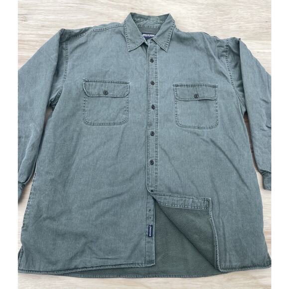 Wolverine Mens Green XL Button Down Lined Jacket Shirt Outdoors Warm Workwear - Picture 2 of 8